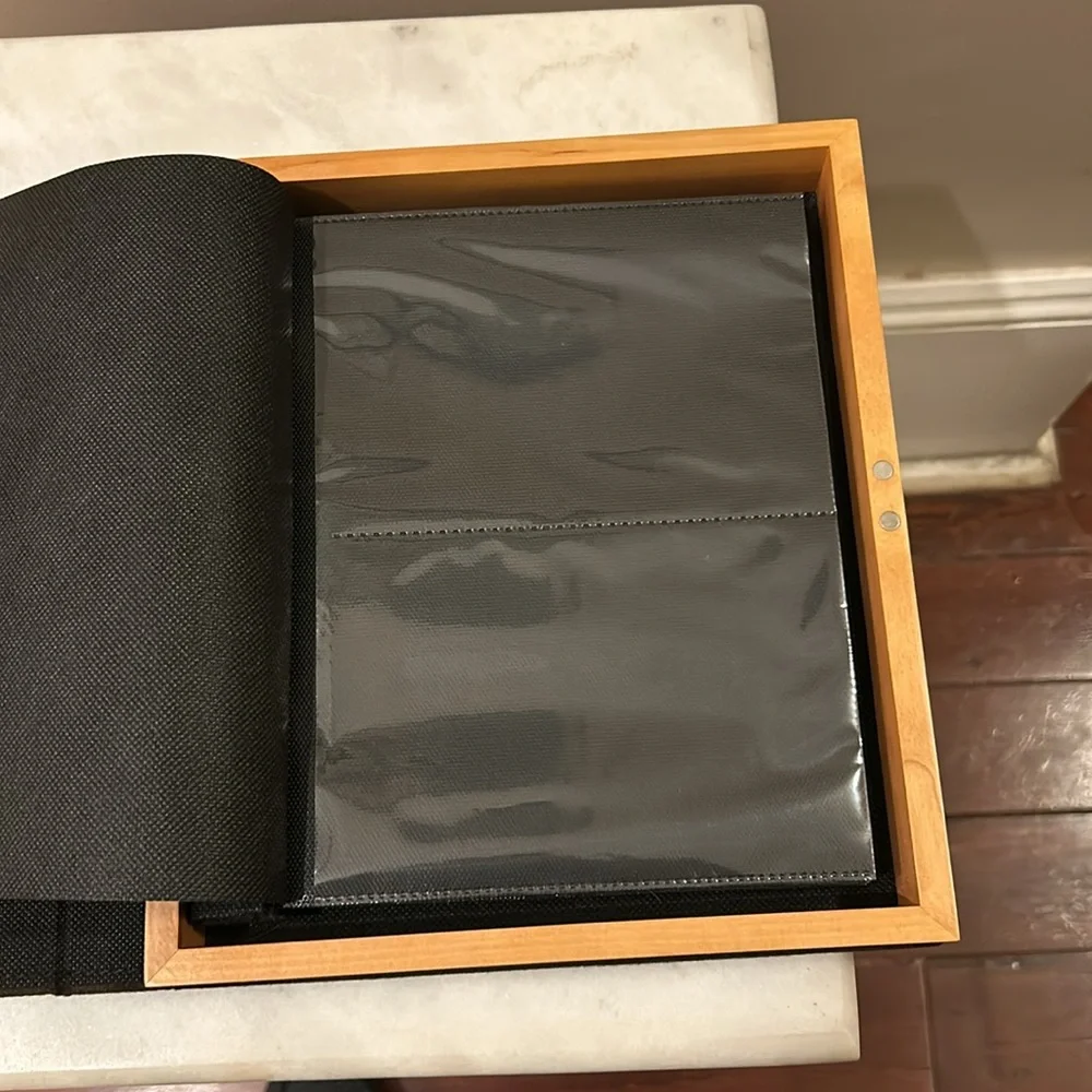 Pottery Barn Collector’s Photo Box with Suede Cover, NWOT